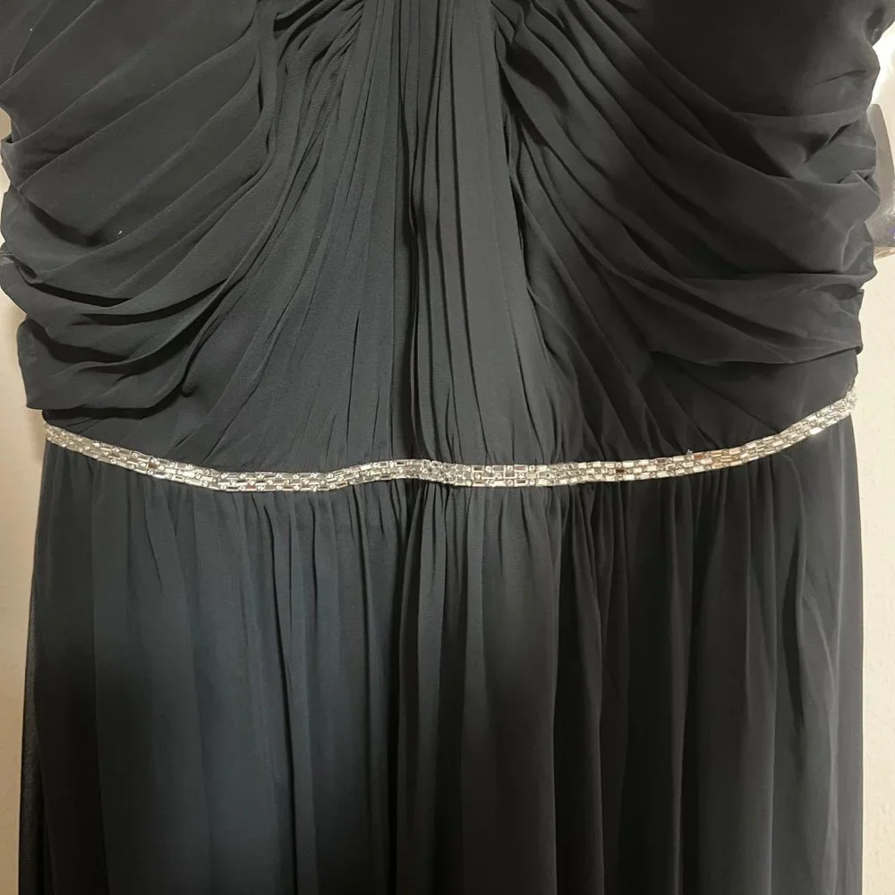 HP 🎉 NWT Jenny Packham Midnight Dress Sleeveless Rhinestone Accent - Picture 3 of 6